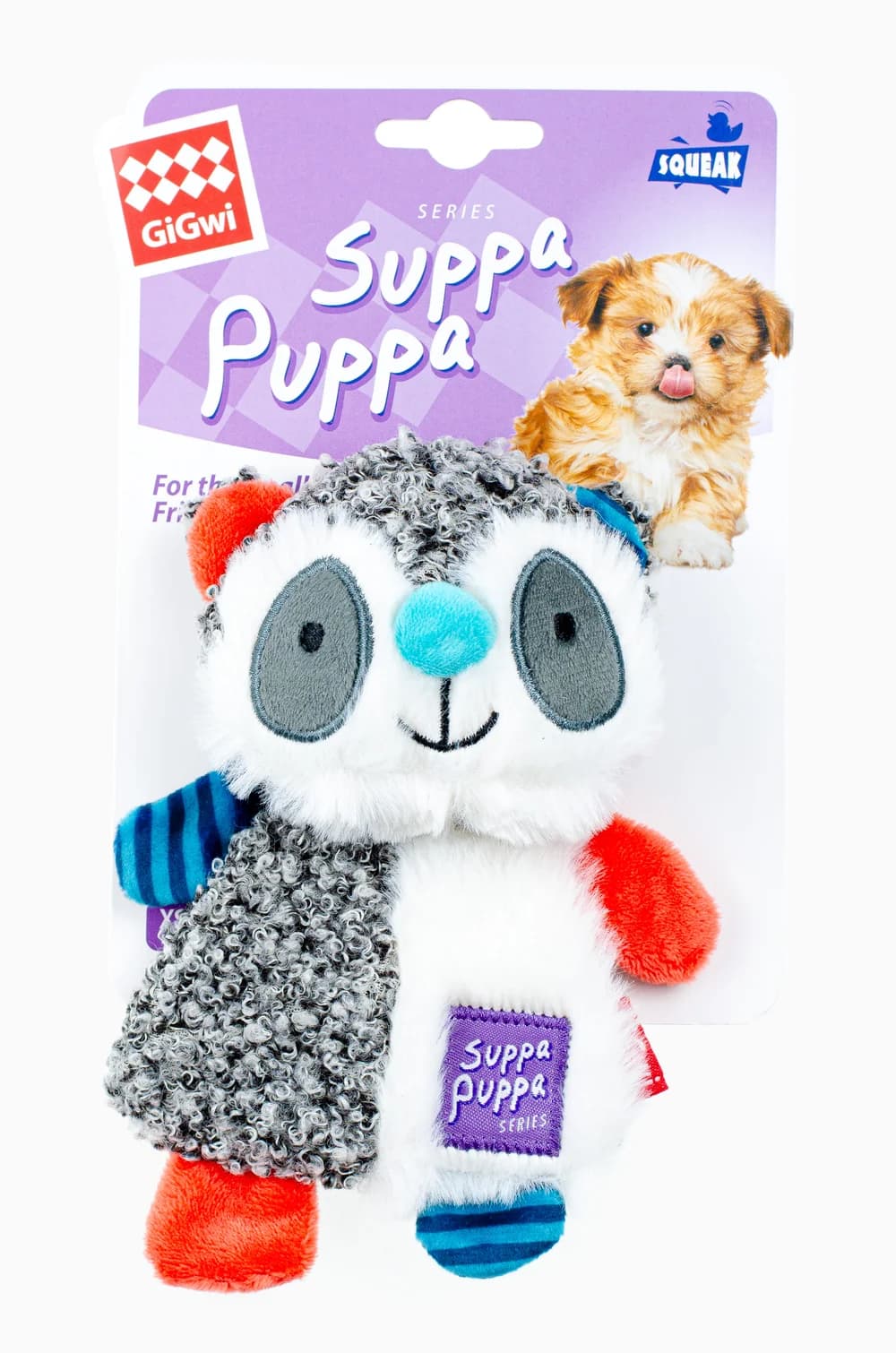 Игрушка для собак GiGwi Suppa Puppa Енот с шелестом и пищалкой 16 см