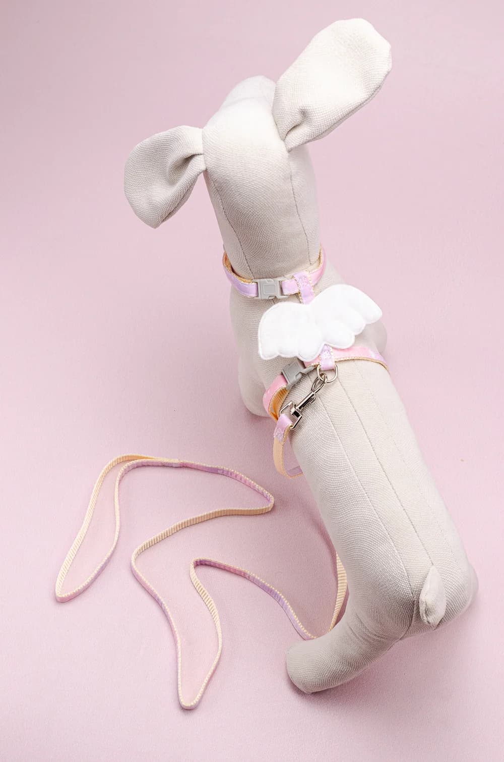 Комплект амуніції для собак анатомічна шлейка + повідець 1м "Янголятко" (рожевий) S