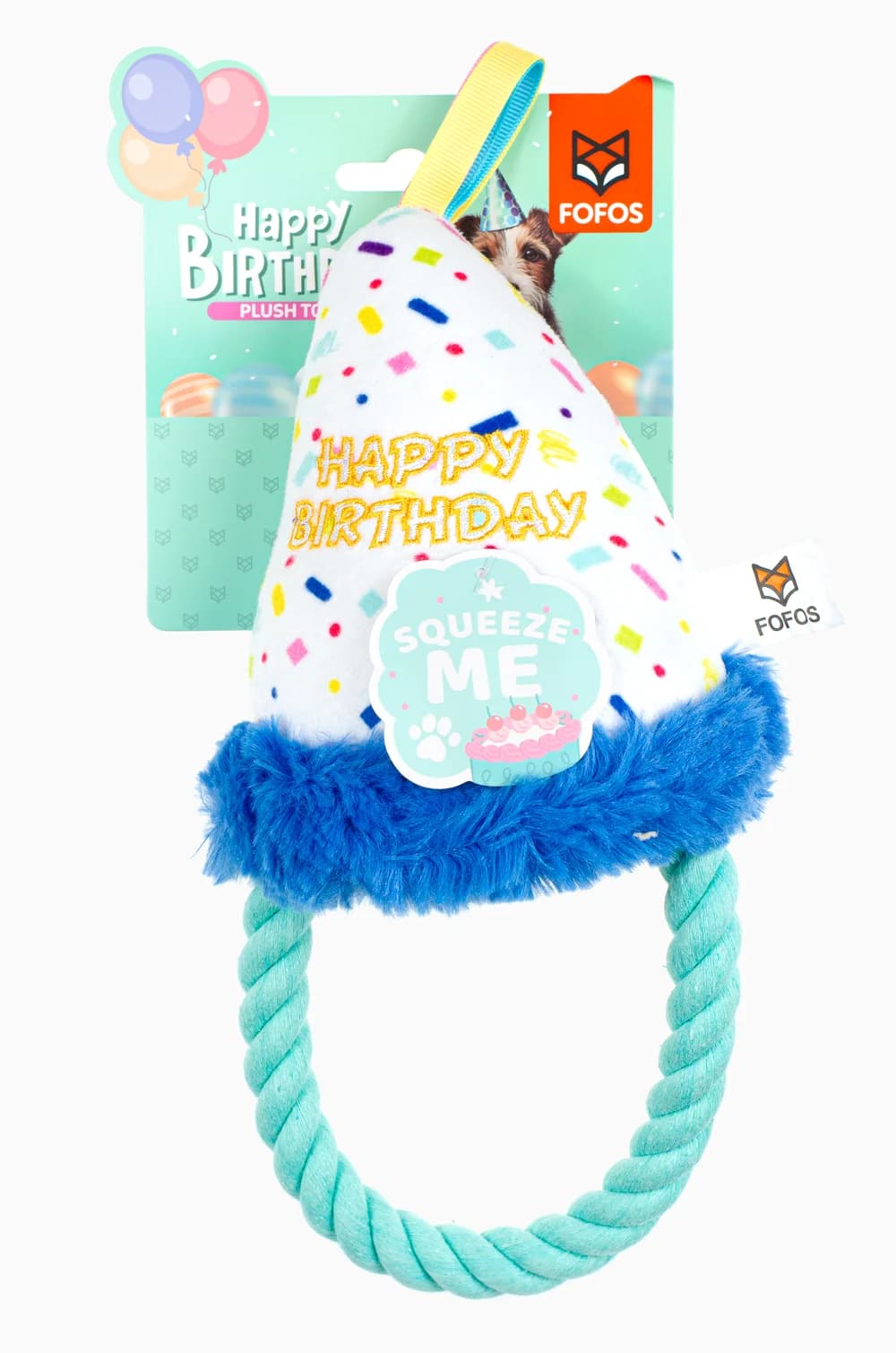 Іграшка для собак FOFOS "Святковий конус" з пискавкою та мозукою (13х28 см)