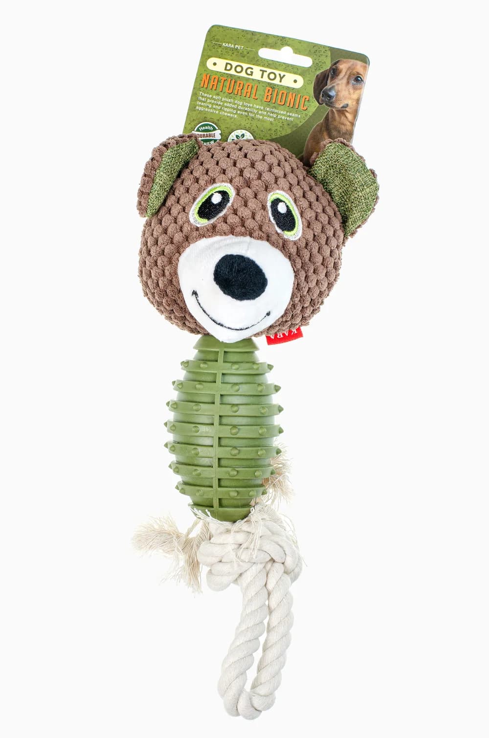 Игрушка для собак Мишка с веревкой (33х15 см)