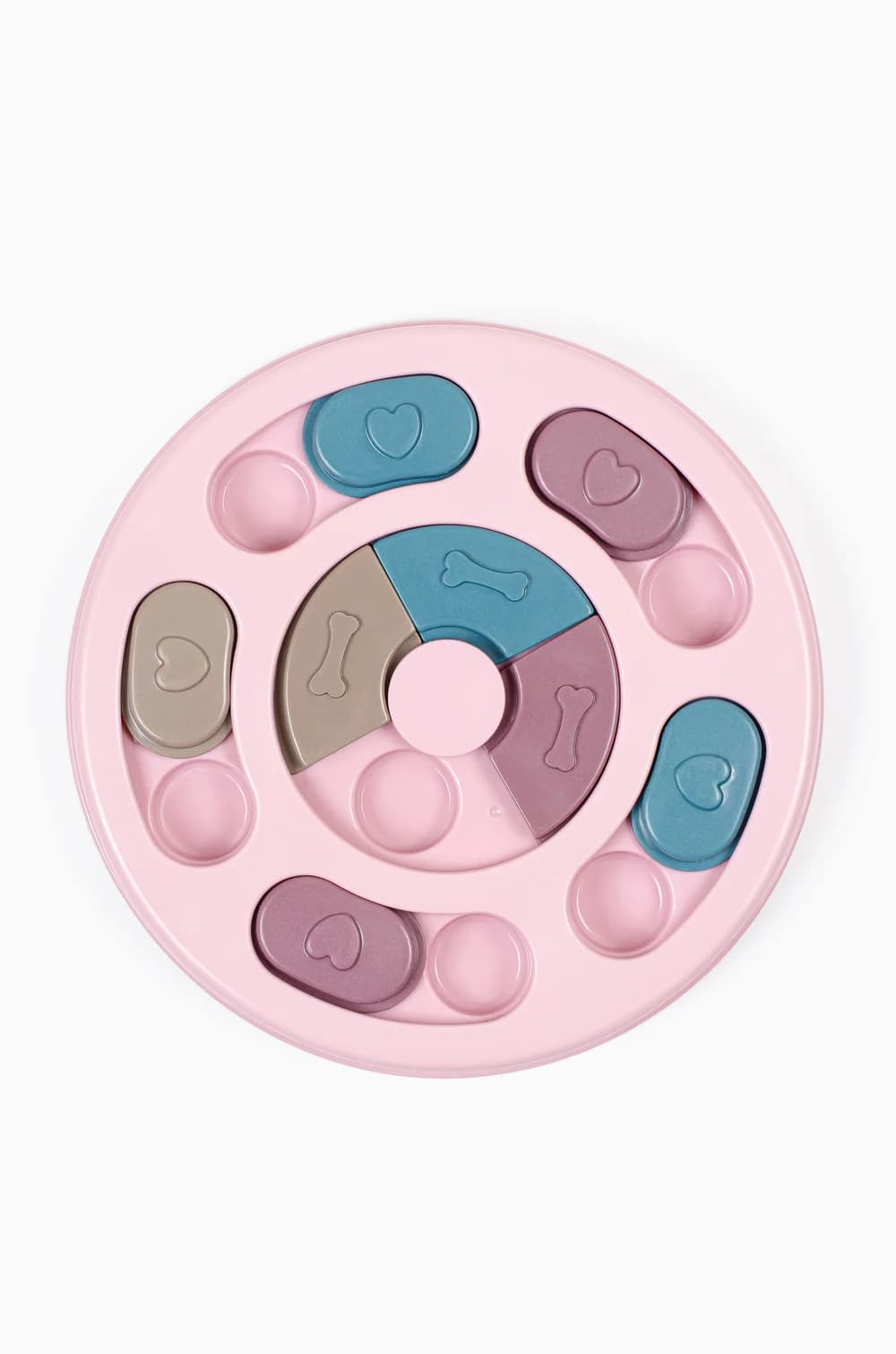 Інтелектуальна іграшка для собак з ячейками для пошуку смаколиків (Ø 24 см, рожева)
