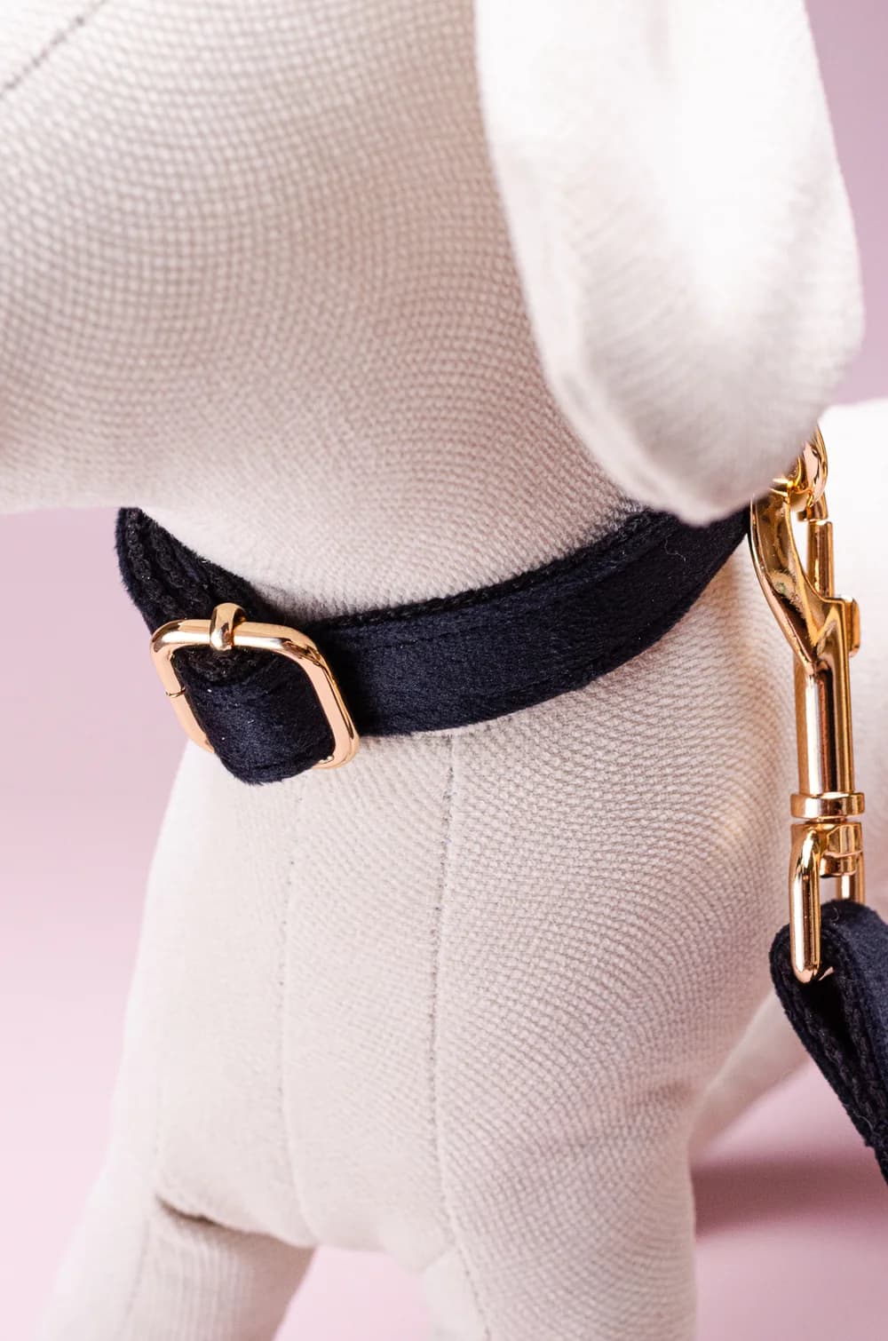 Комплект амуніції для собак шлейка + повідець 1.5м + нашийник + метелик XS (чорний колір, велюр)