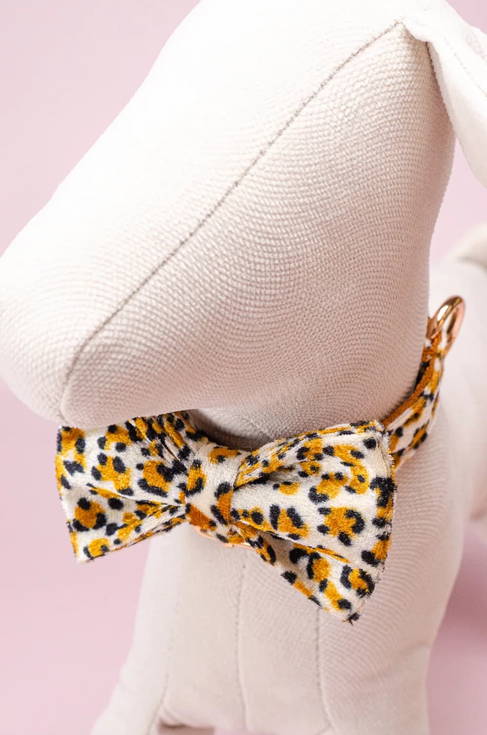 Комплект амуніції для собак шлейка + повідець 1.5м + нашийник + метелик XS (леопардовий принт, велюр)