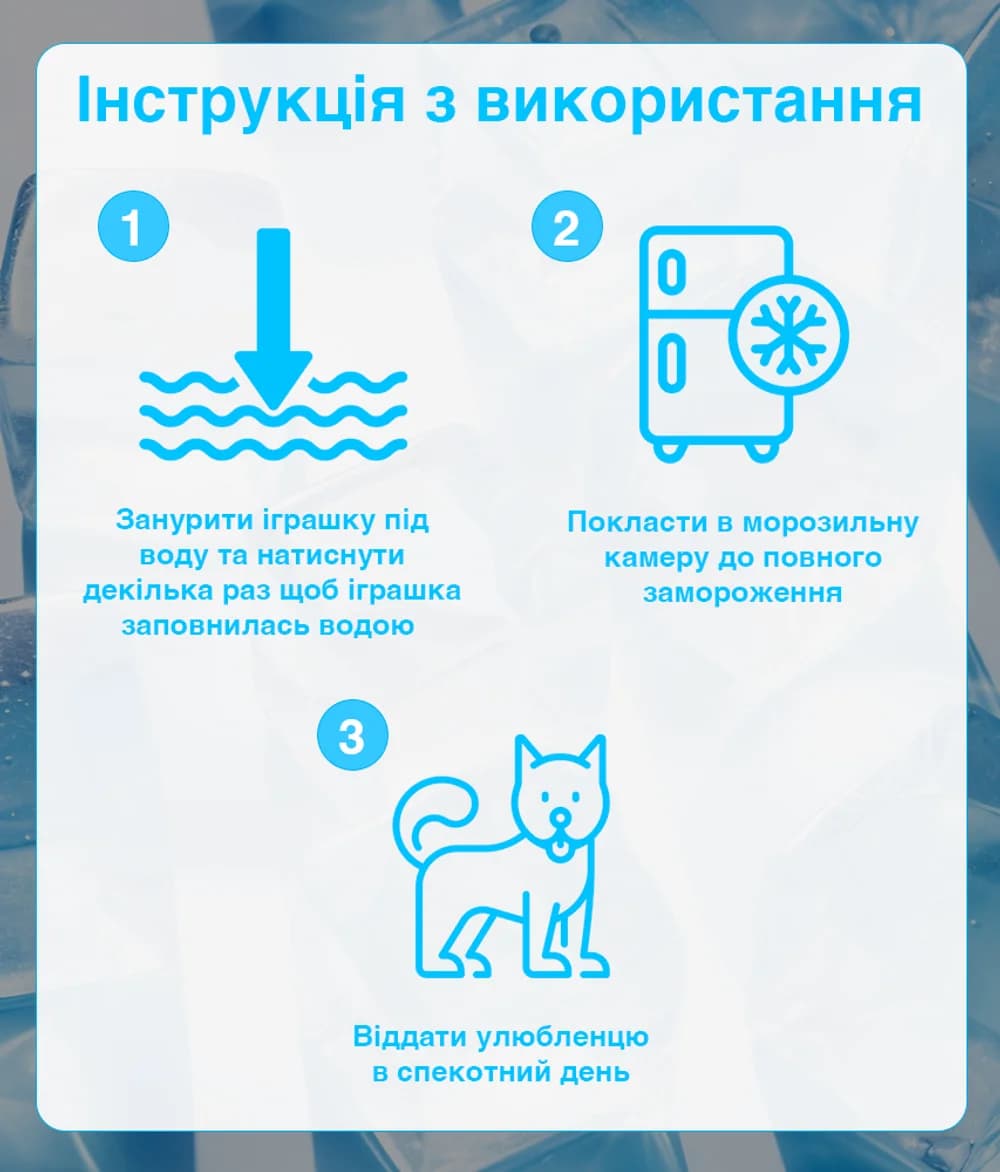 Охлаждающая игрушка для собак "Мороженное" (резина, 14*7см)