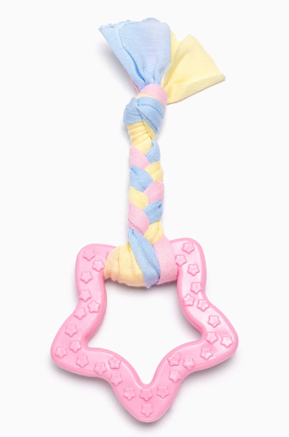 Игрушка для собак резиновая звезда с канатиком 20 см (розовая)