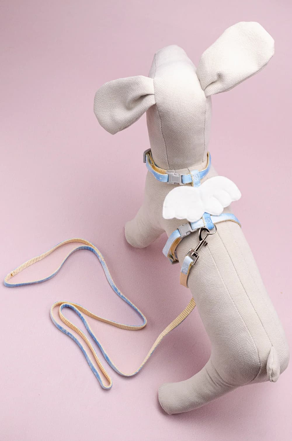 Комплект амуніції для собак анатомічна шлейка + повідець 1м "Янголятко" (рожевий) S