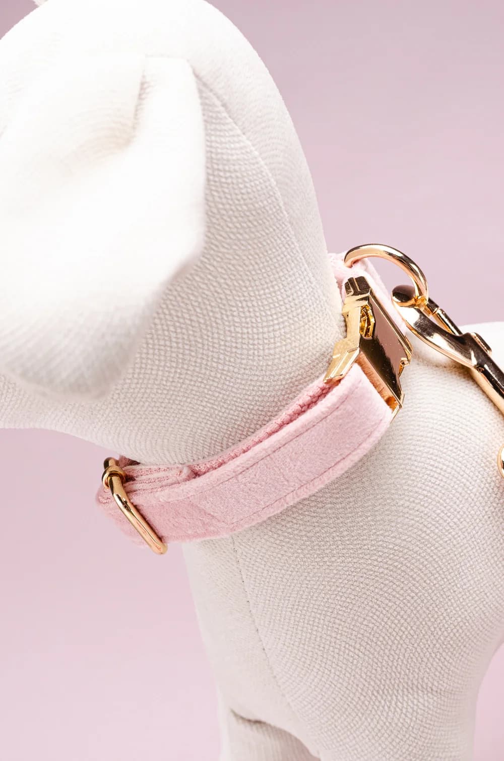 Комплект амуніції для собак шлейка + повідець 1.5м + нашийник + метелик XS (рожевий, велюр)