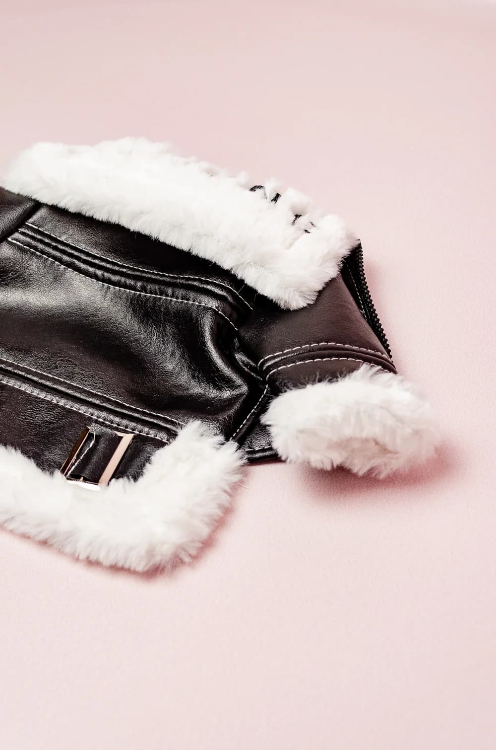 Куртка для собак шкіряна дублянка з потовщеним хутром XS