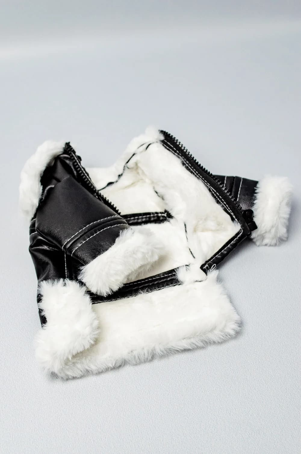 Куртка для собак шкіряна дублянка з потовщеним хутром XS