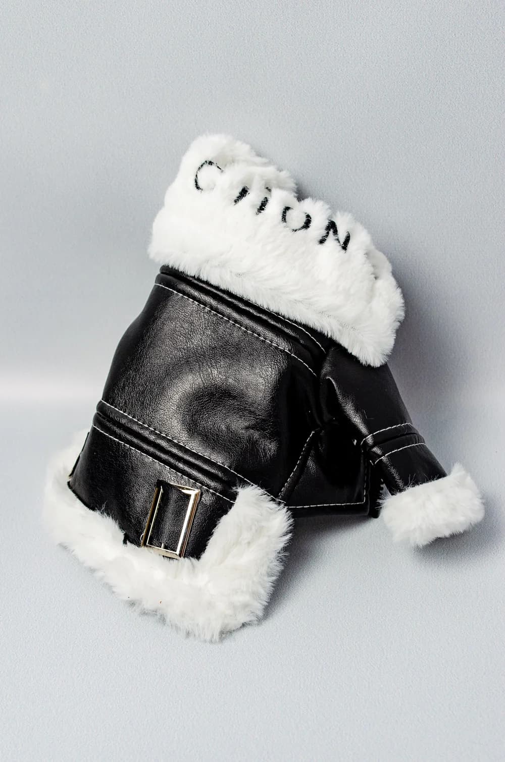 Куртка для собак шкіряна дублянка з потовщеним хутром XS