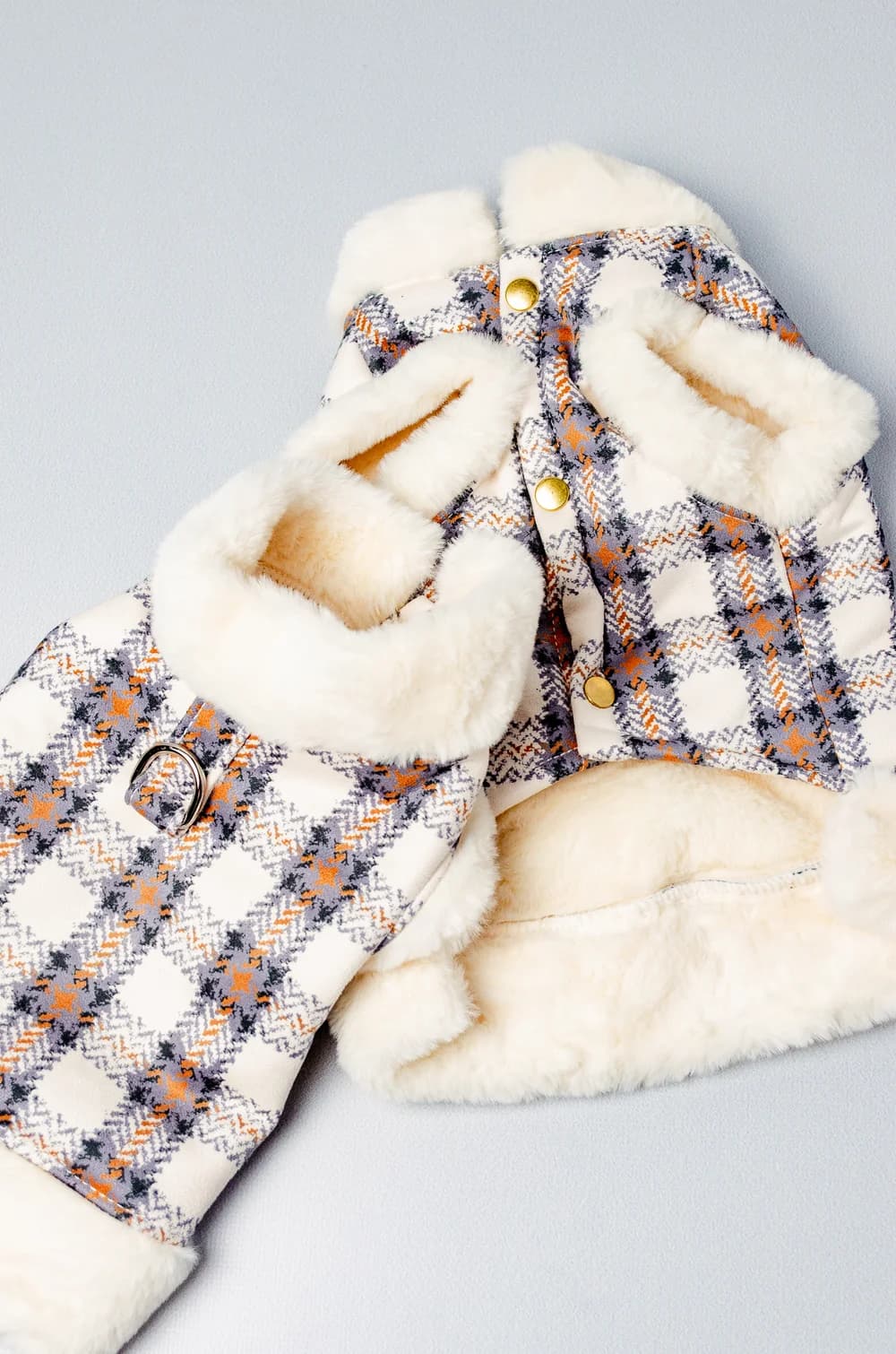 Жилетка для собак на хутрі з кільцем для повідка XS (сіра)