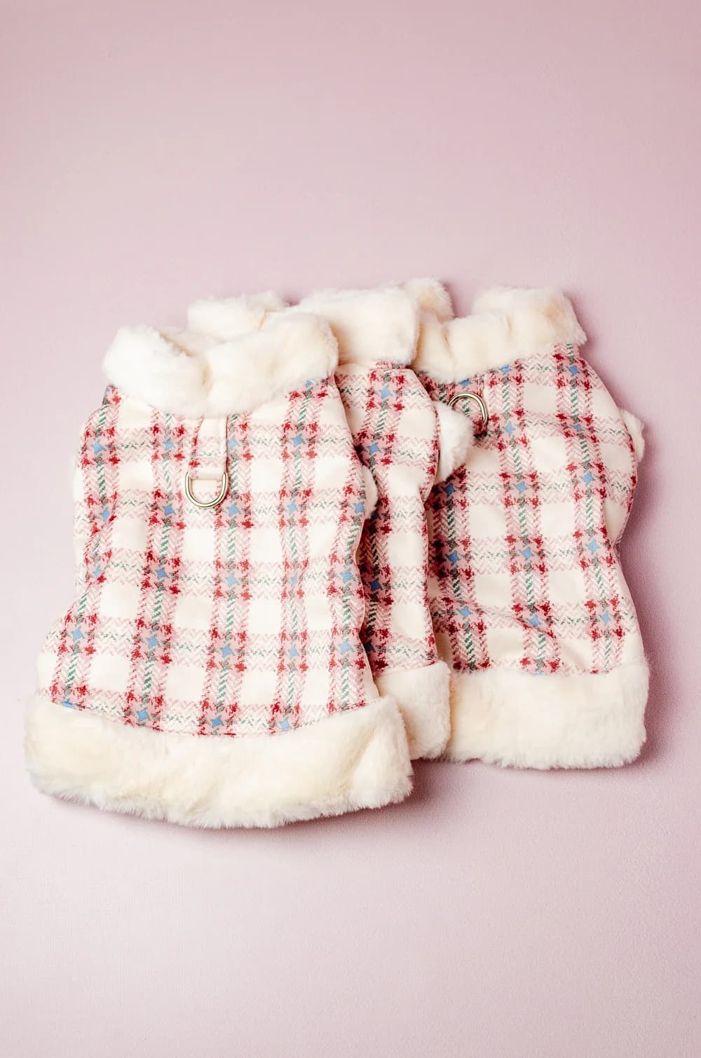 Жилетка для собак на хутрі з кільцем для повідка XS (сіра)