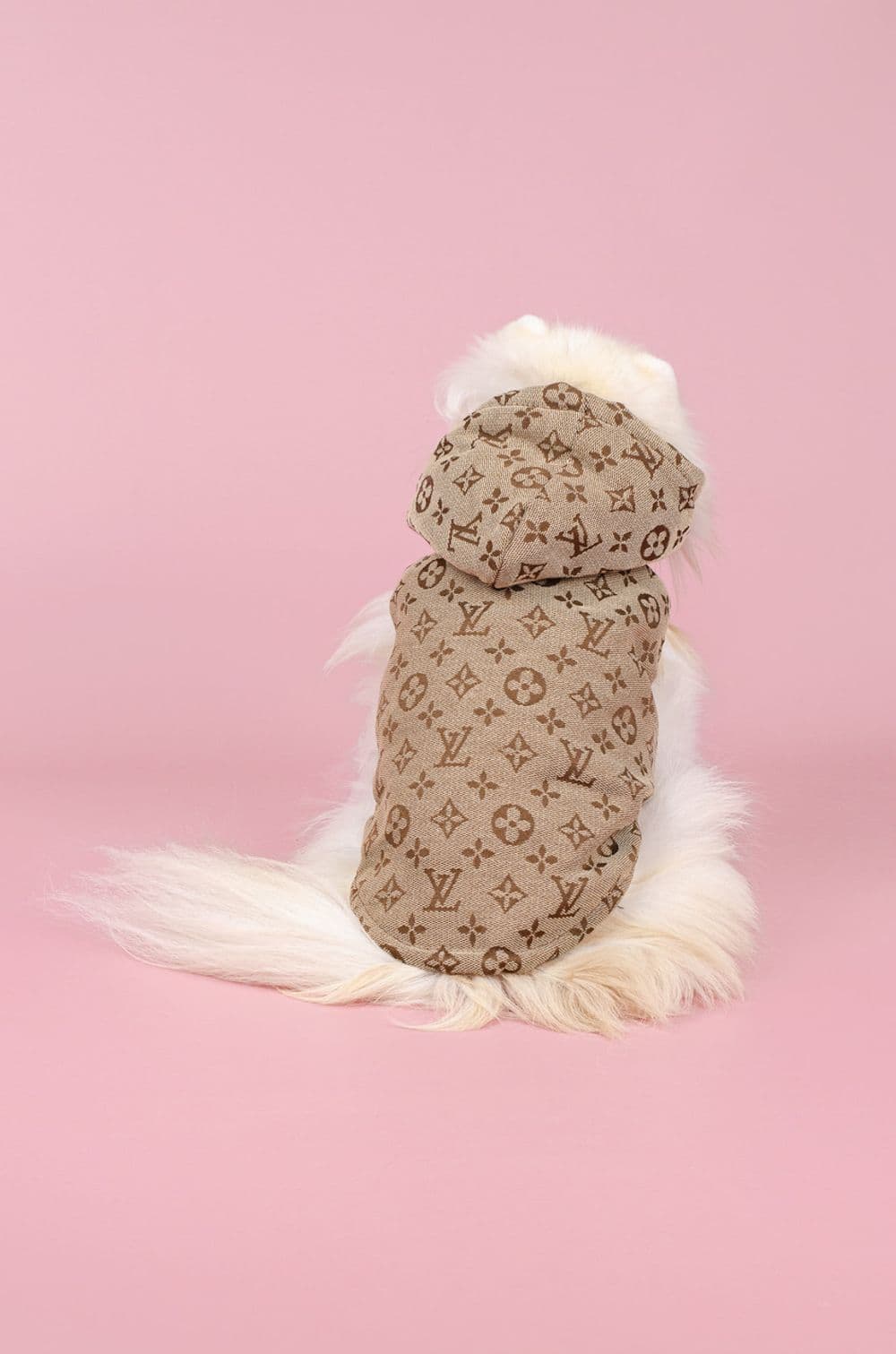Жилетка для собак c капюшоном Louis Vuitton S бежевый
