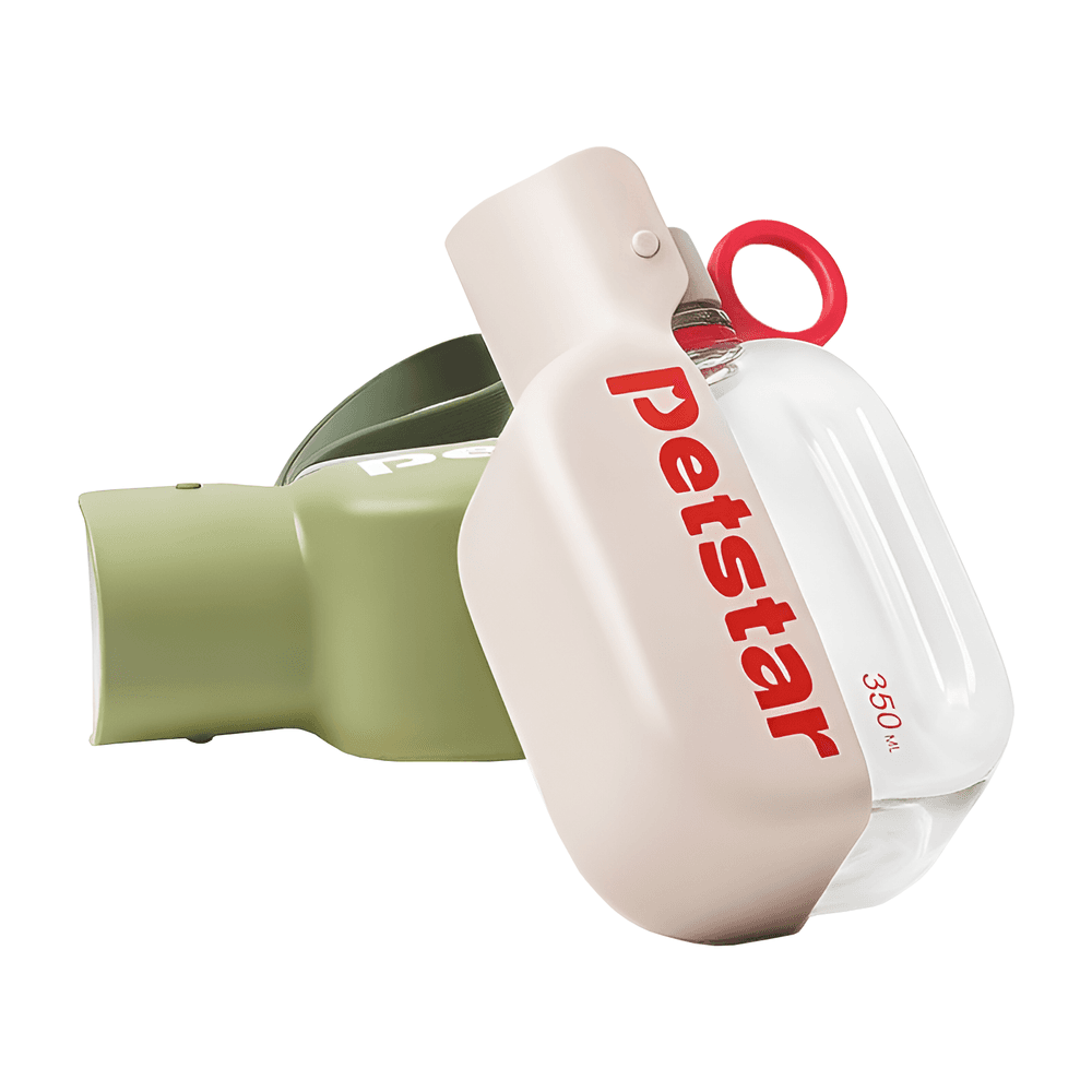 Дорожня складна поїлка для собак PetStar 350 мл бежева