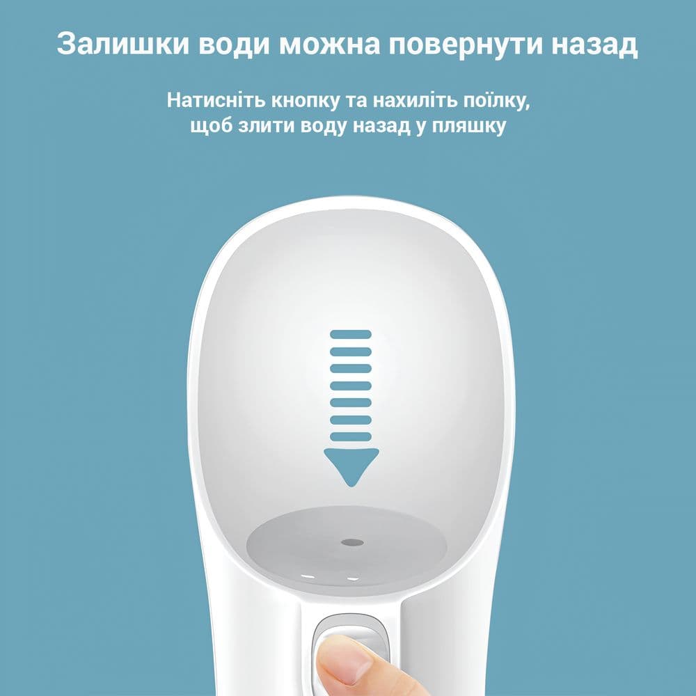 Портативна поїлка для собак 300 мл біла