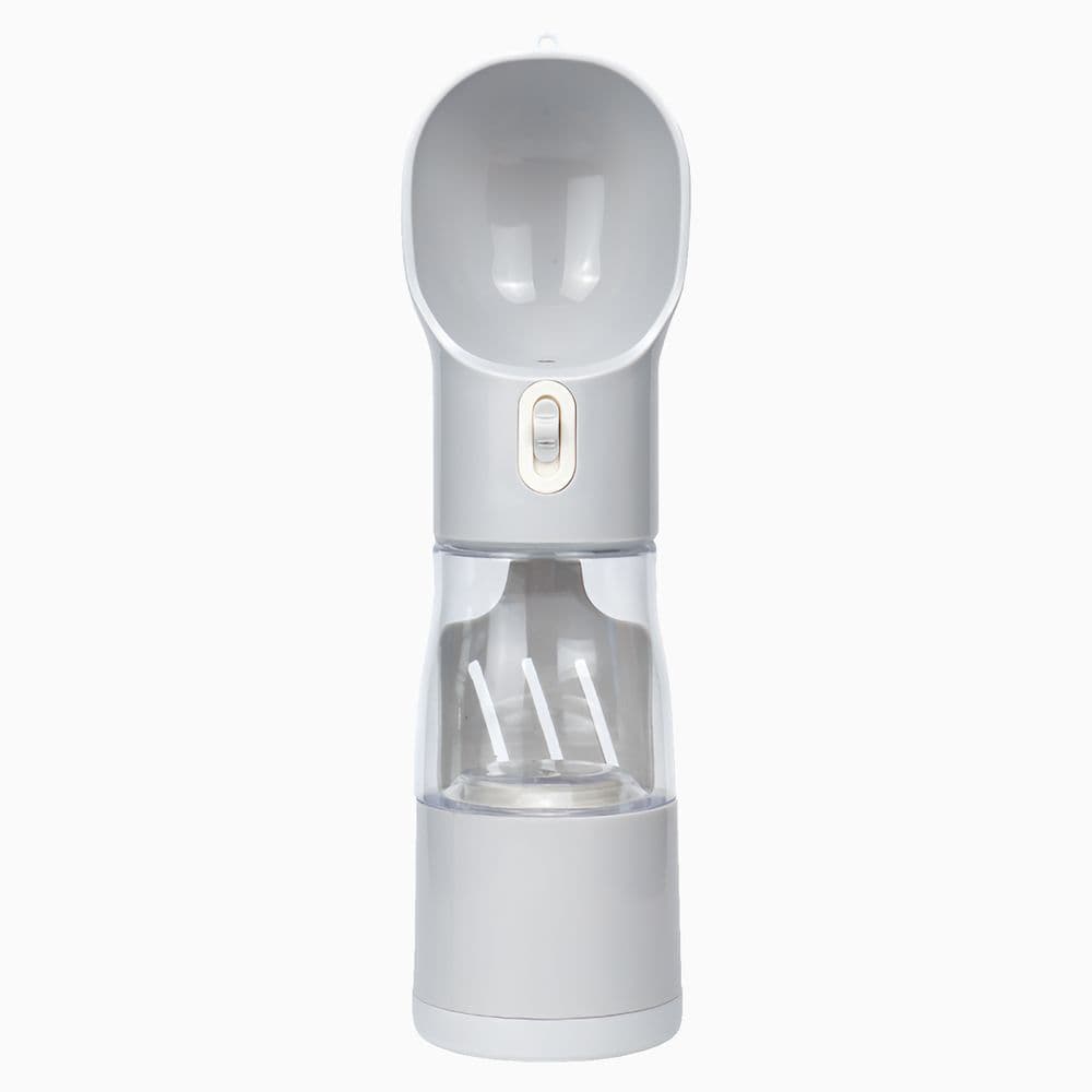 Багатофункціональна поїлка 4 в 1 для собак 258 мл + 220 мл + засоби гігієни — сіра