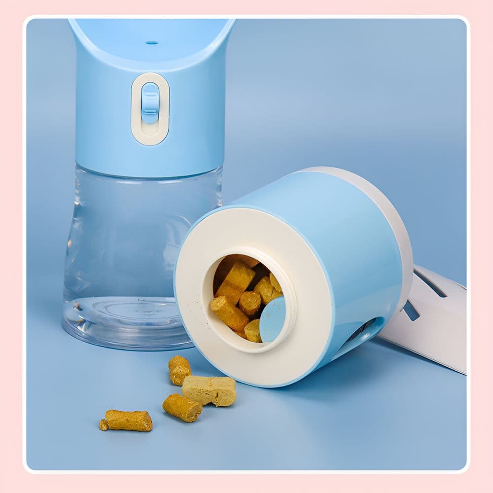 Багатофункціональна поїлка 4 в 1 для собак 258 мл + 220 мл + засоби гігієни — сіра