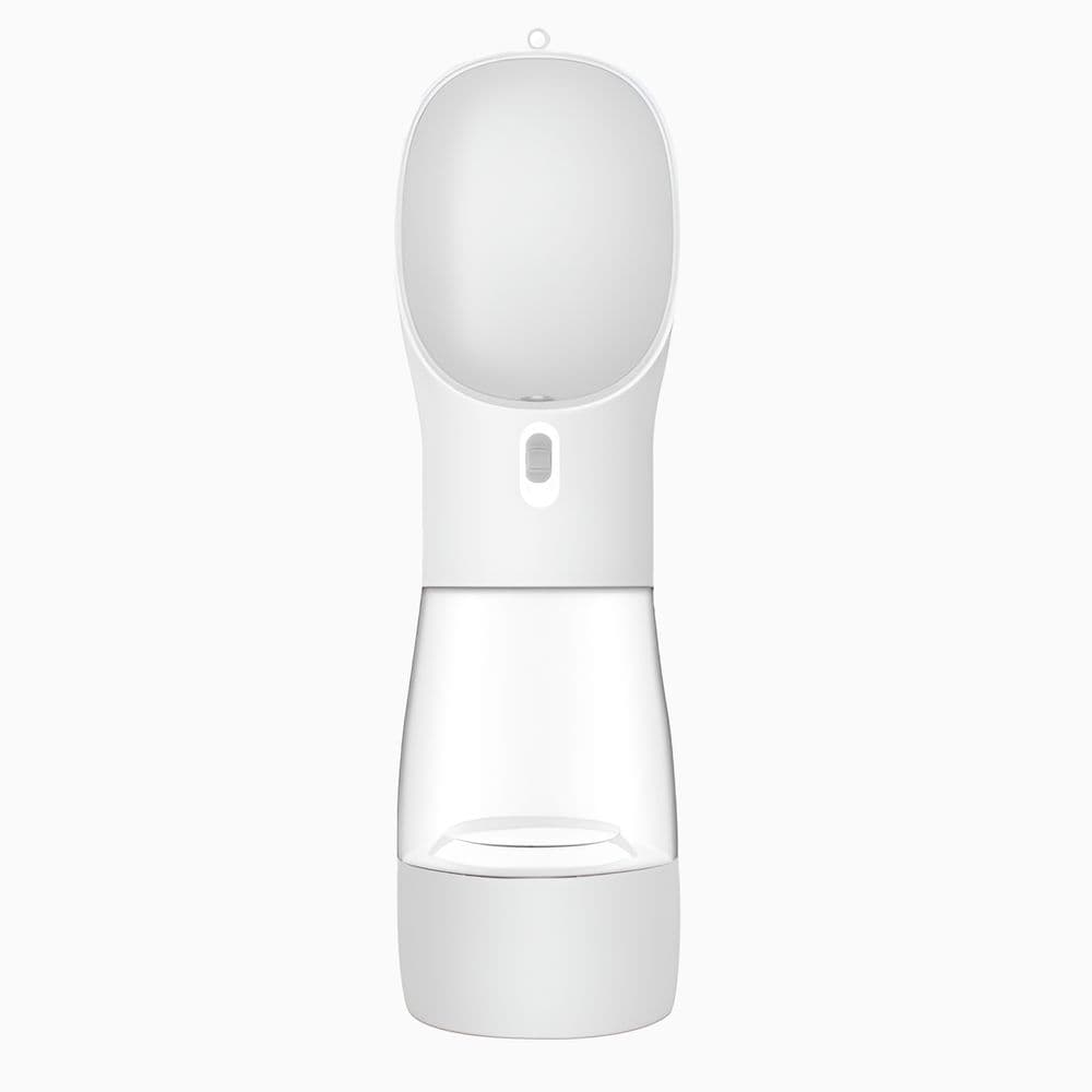 Портативна поїлка для собак з контейнером для корму 240 мл + 150 мл — сіра