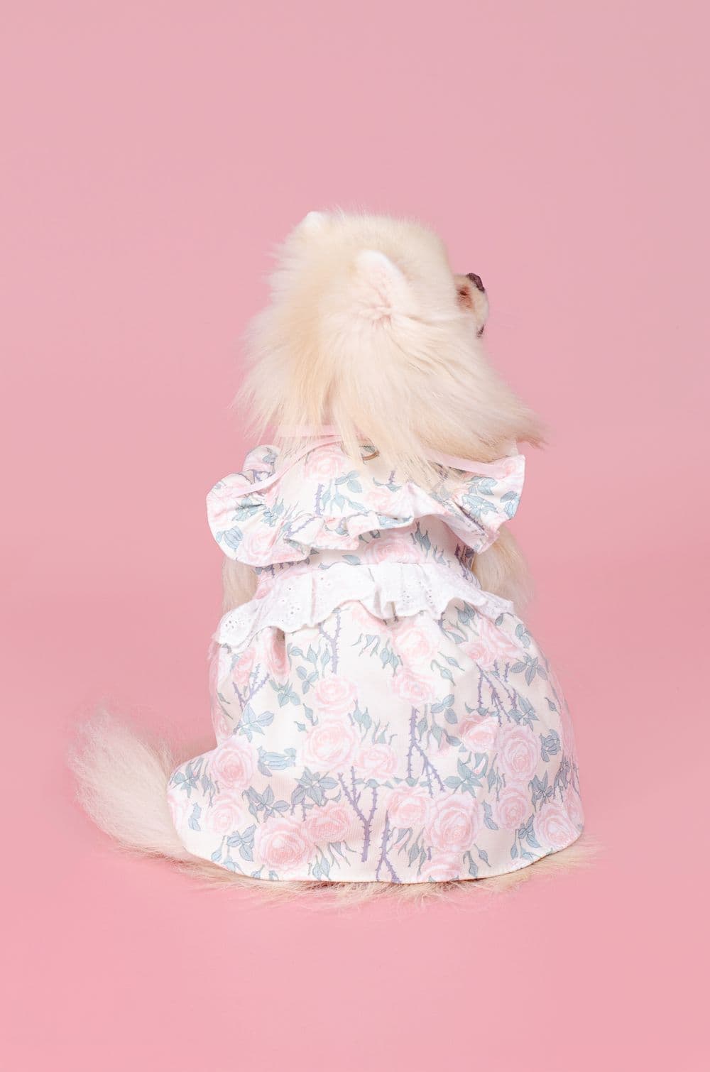 Летнее платье для собак с цветочками XS